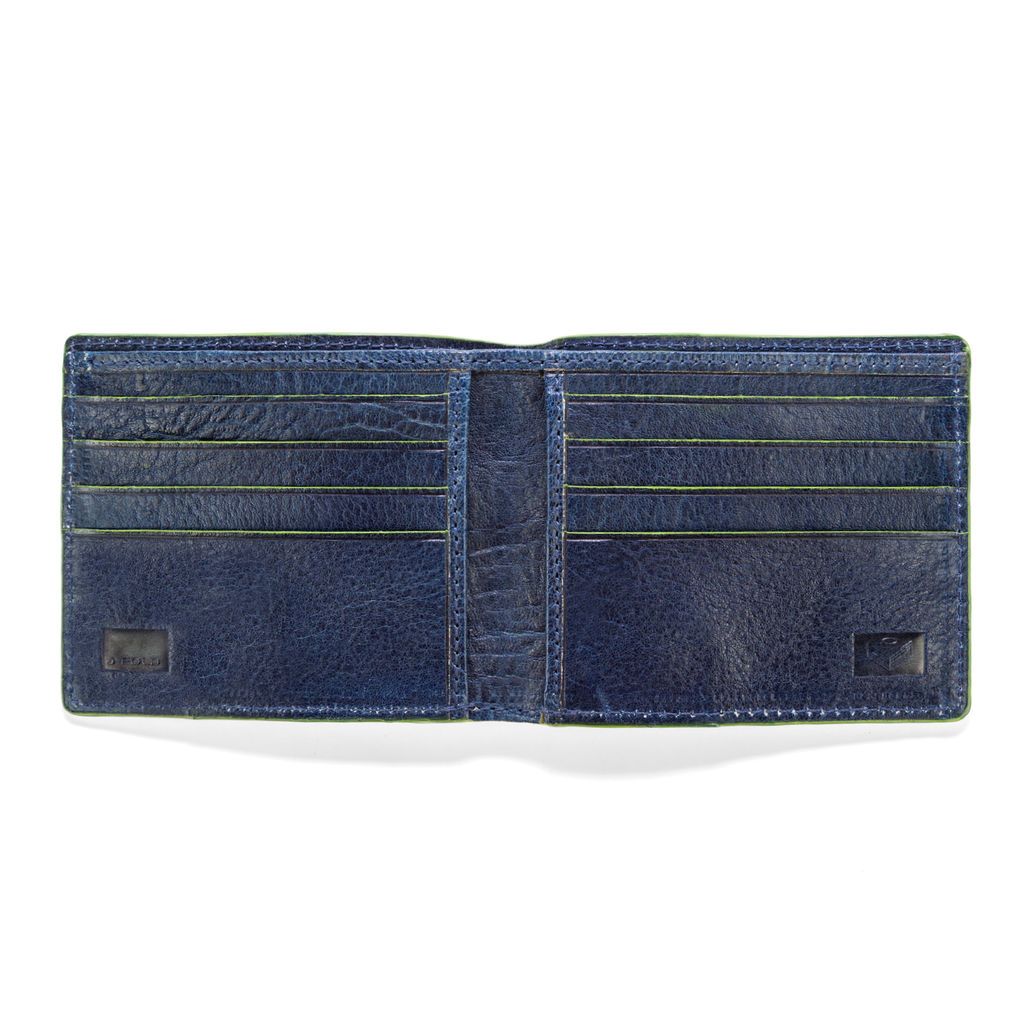 J.FOLD Leather Wallet Havana - Navy